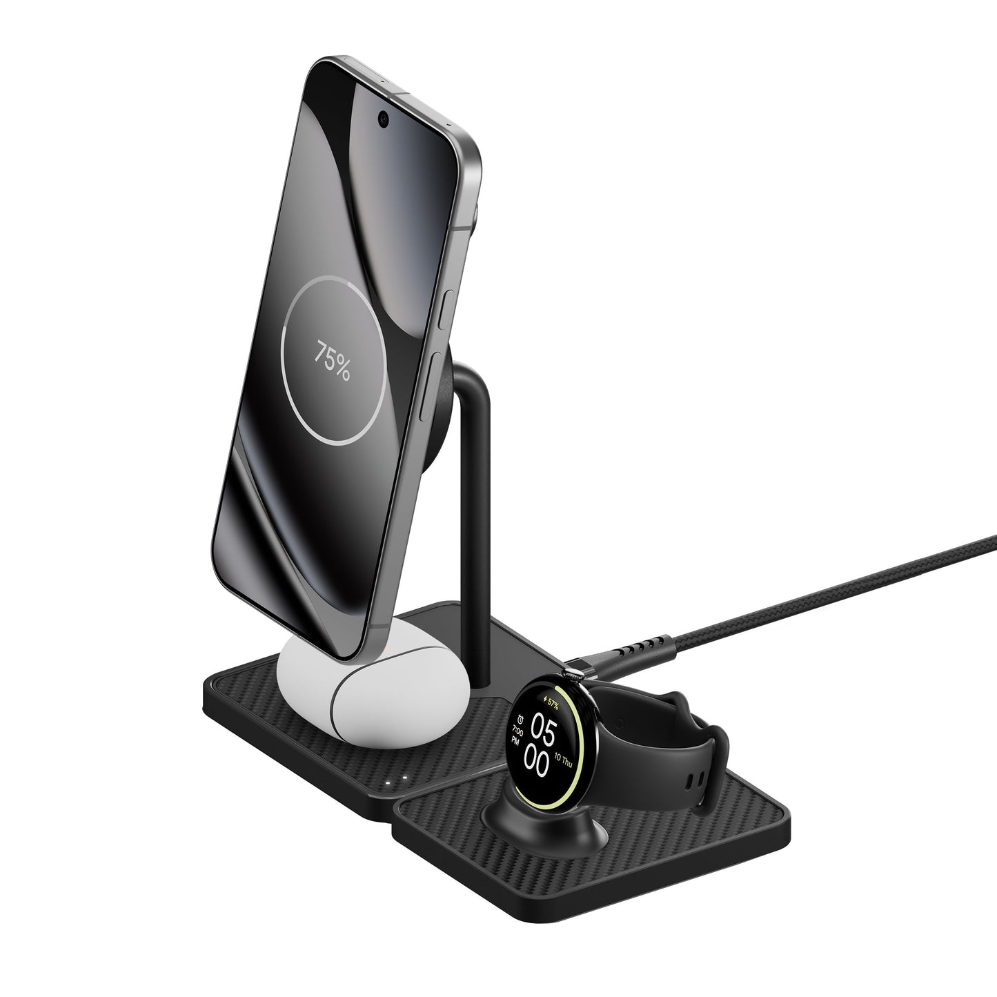 Wireless Charging Stand and Pixel Watch Charger - Aramid Fibre - US 8813