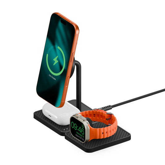 Wireless Charging Stand and Apple Watch Charger - Aramid Fibre - US 7477