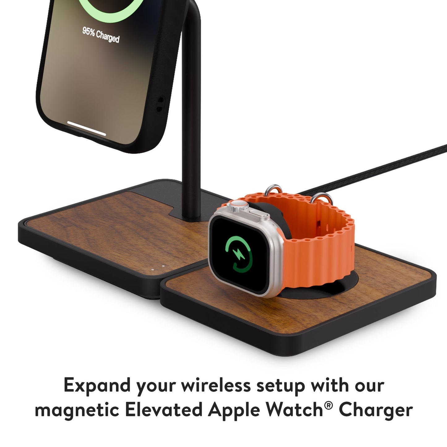 Wireless Charging Stand - Walnut - US 3846