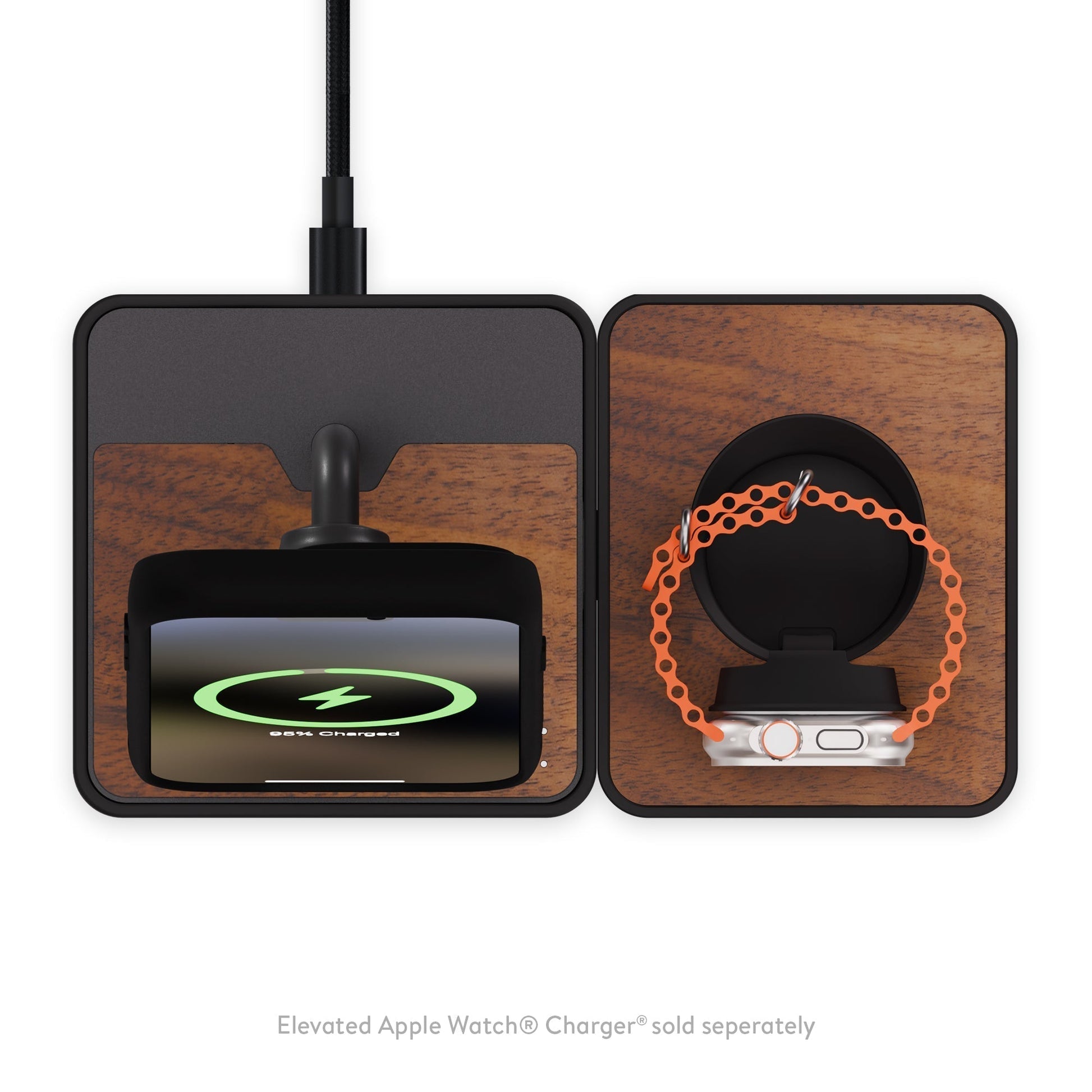 Wireless Charging Stand - Walnut - US 3846