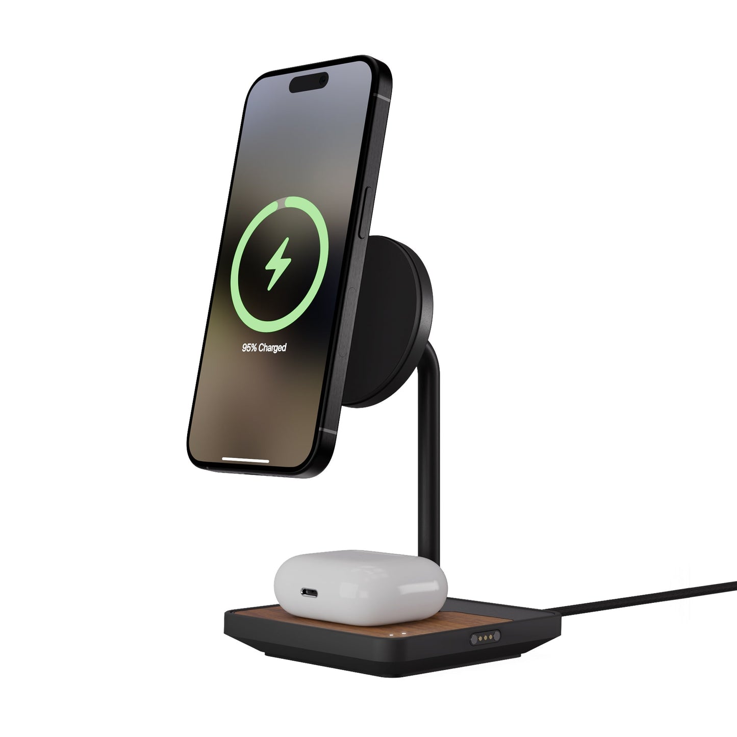 Wireless Charging Stand - Walnut - US 3846