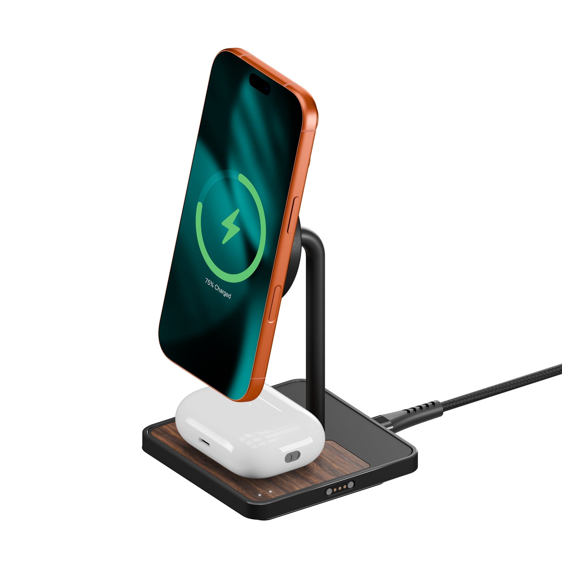 Wireless Charging Stand - Walnut - US 3846