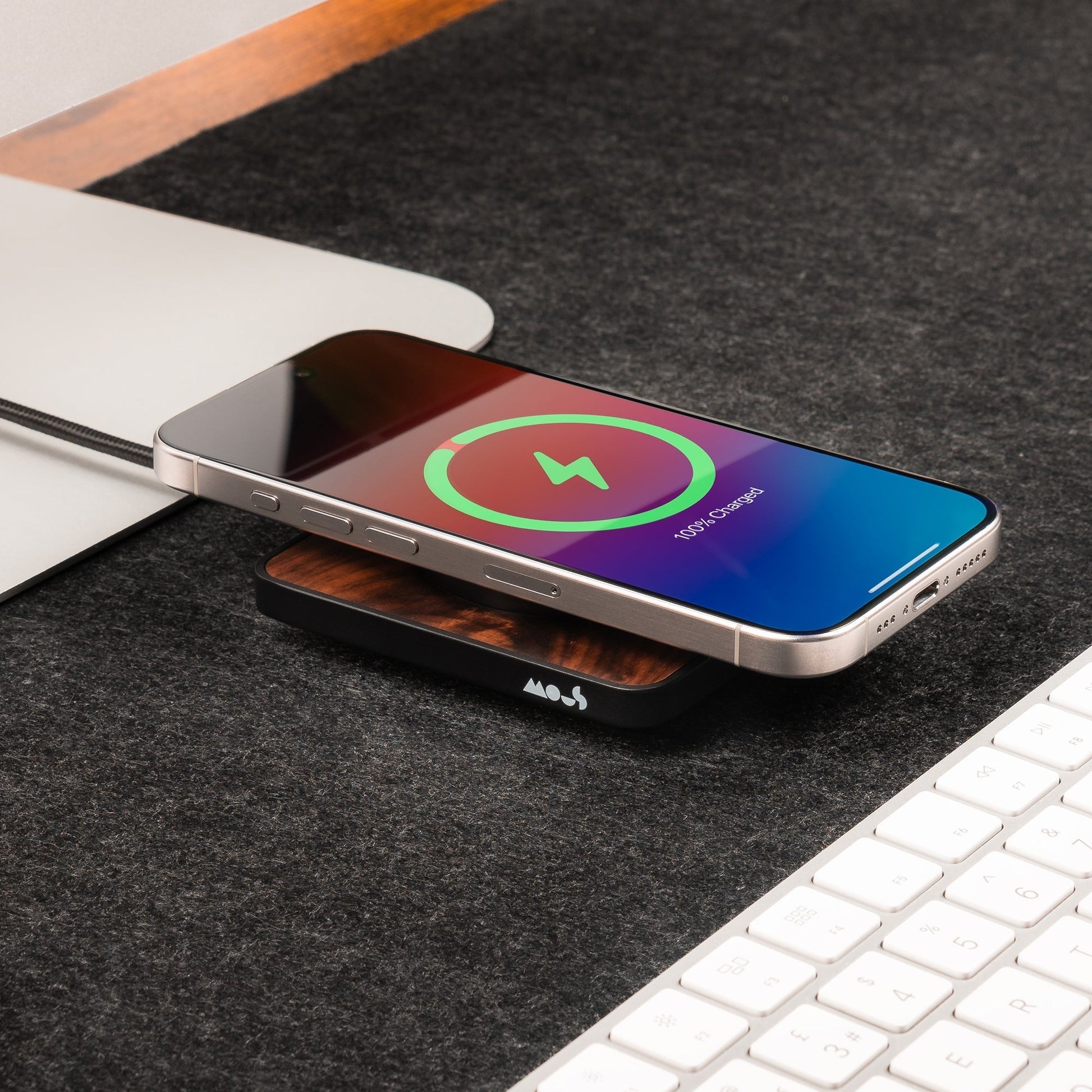 Walnut Wireless Charging Pad - US 7736