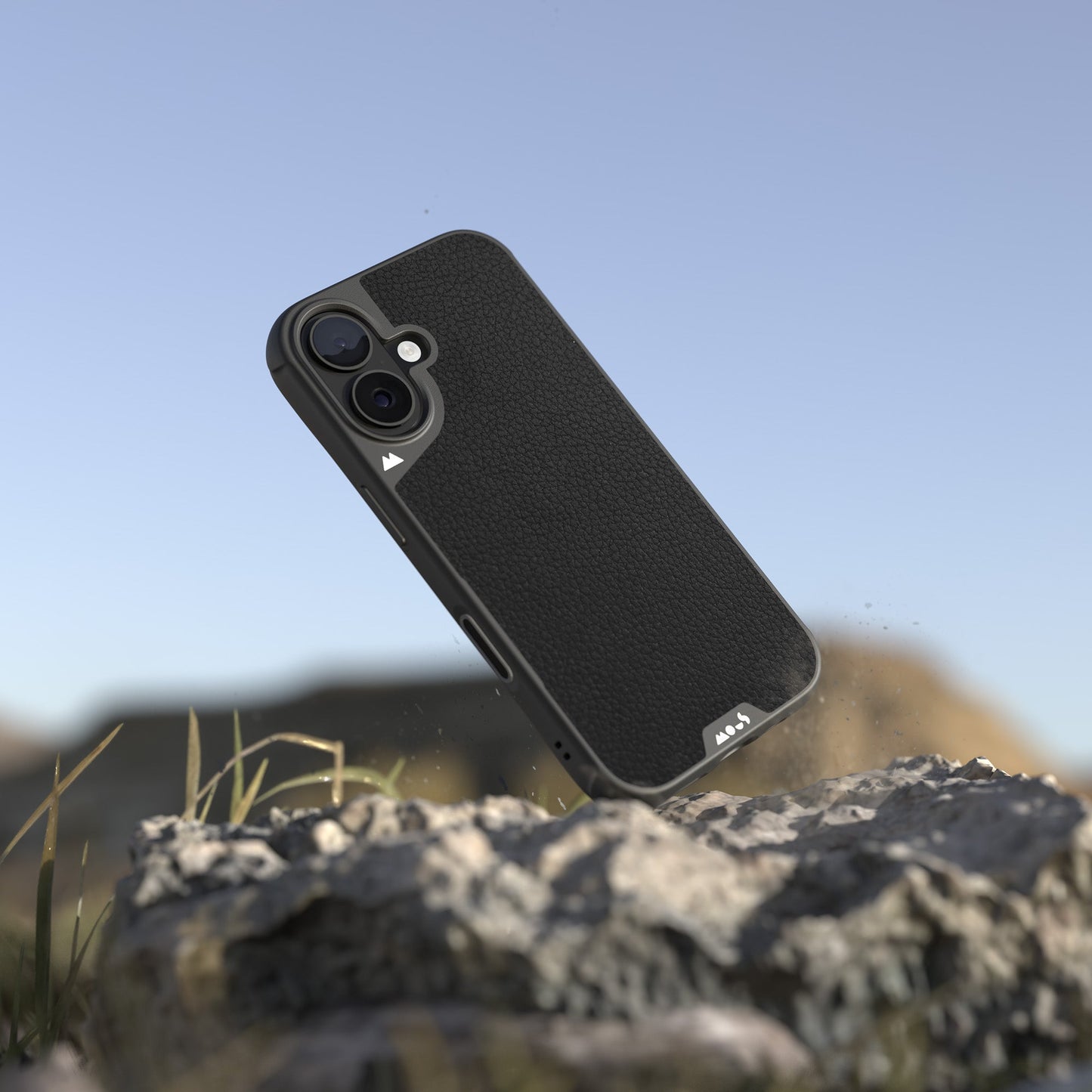 Black Leather Protective Phone Case with Camera Control Button - Limitless - US 5800