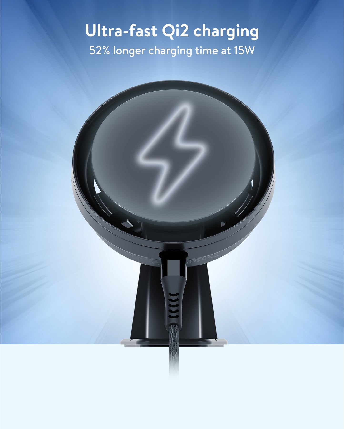 Adhesive Wireless Charging Car Mount - With Qi2 - US 1945