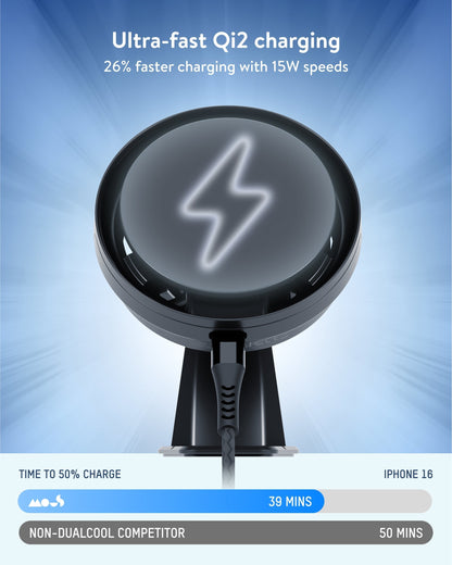 Adhesive Wireless Charging Car Mount - With Qi2 - US 1945