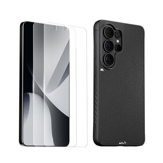 Black Leather Protective Case and Screen Protector - Samsung Essentials Kit - US 3955