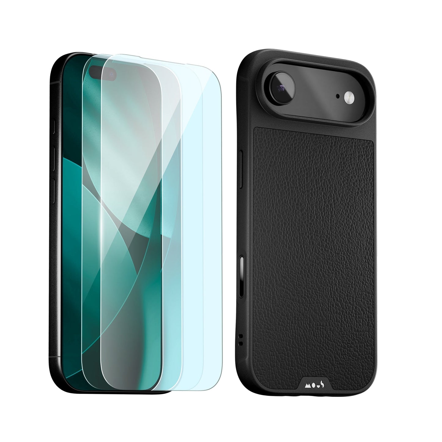 Black Leather Protective Case and Screen Protector - Apple Essentials Kit - US 1601
