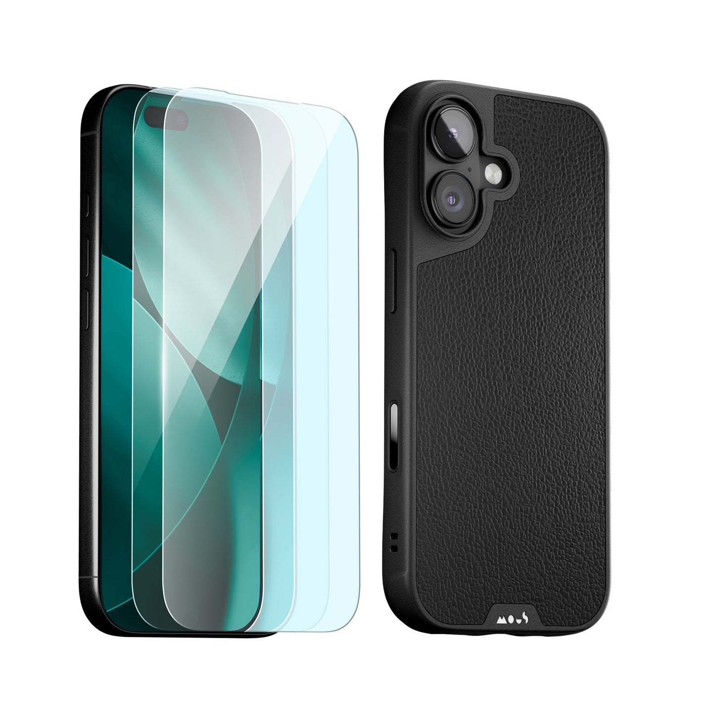Black Leather Protective Case and Screen Protector - Apple Essentials Kit - US 1601
